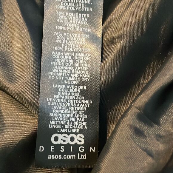 ASOS Design Strong Shoulder Tailored Bomber Jacket Black 4 - Picture 8 of 10